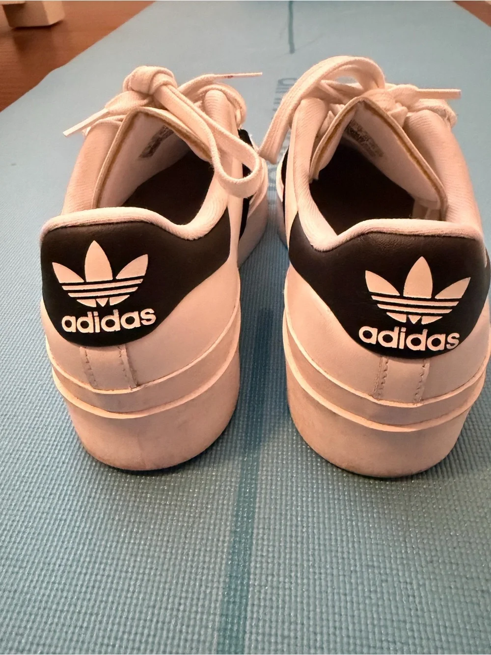adidas Women's White and Black Platform Sneakers